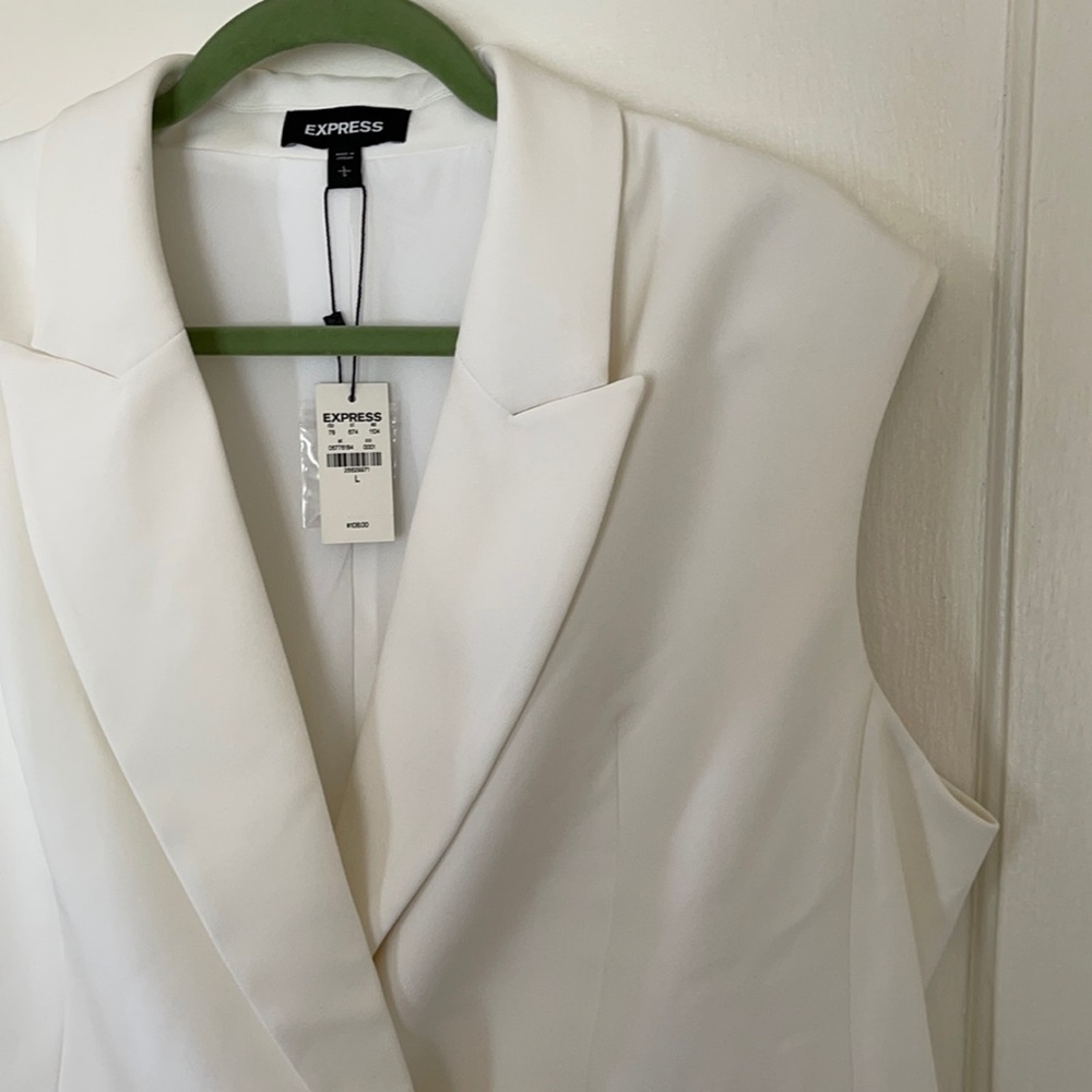 Express - white blazer vest - size L